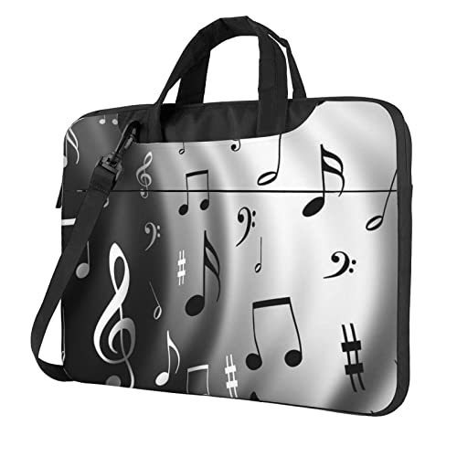 Paris Eiffelturm-Blumen-bedruckte Laptop-Umhängetasche – Kuriertasche, Aktentasche, Computertasche, Tasche für Damen und Herren, Musik, 14 inch von FLYIFE