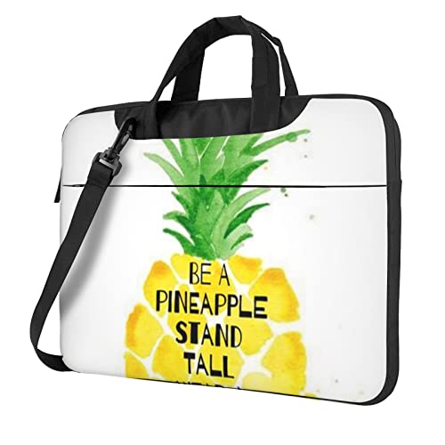 Postal Stationery bedruckte Laptop-Umhängetasche – Kuriertasche, Aktentasche, Computertasche, Tasche für Damen und Herren, Be A Ananas, 14 inch von FLYIFE