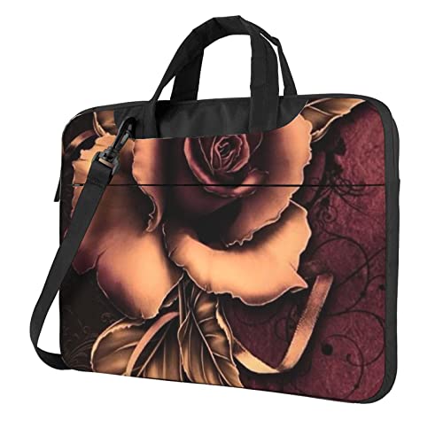 Rocky Mountains bedruckte Laptop-Umhängetasche – Kuriertasche, Aktentasche, Computertasche, Tasche für Damen und Herren, Gothic Rose, 15.6 inch von FLYIFE