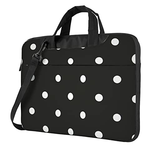 Rocky Mountains bedruckte Laptop-Umhängetasche – Kuriertasche, Aktentasche, Computertasche, Tasche für Damen und Herren, Scwharz und Weiß gepunktet, 14 inch von FLYIFE