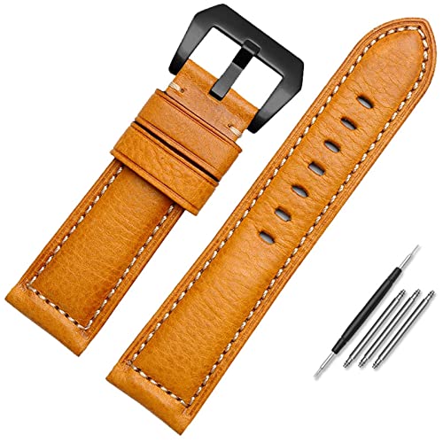 FNDWJ Leder-Uhrenarmband für Herren, geeignet für Panerai Seiko Citizen Jeep, italienische Leder-Uhrenkette, 22 mm, 24 mm, 26 mm, 24 mm, Achat von FNDWJ