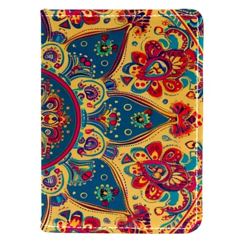 FNETJXF Reisepasshülle, Brieftasche, Reisepasshülle, niedliches Reisepasshülle für Damen/Herren, ethnisches Mandala, traditionelles Muster, Muster 514, 10x14cm/4x5.5 in von FNETJXF