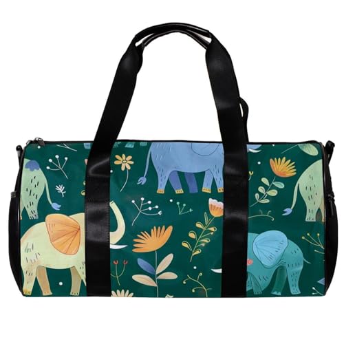 Seesack, Turnbeutel für Herren, Sporttasche, Reisetasche, Reisetasche, Flugzeug, Elefant, Cartoon, Blume, Muster 571, 45x23x23cm(17.7x9x9in) von FNETJXF