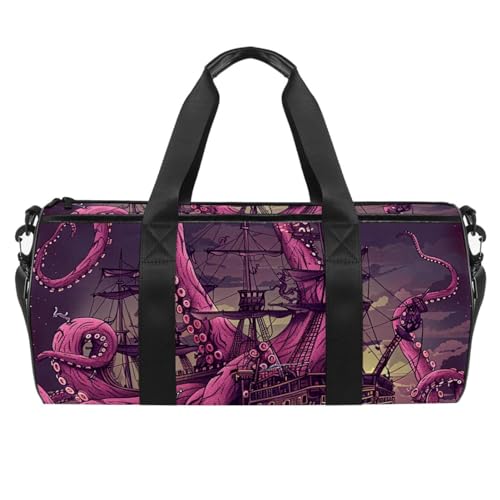 Turnbeutel, Seesack, Workout-Tasche, Wochenendtasche, Oktopus, Ozean, Tier, Tintenfisch, Muster 5683, 45x23x23cm(17.7x9x9in) von FNETJXF