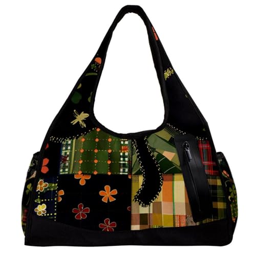 Turnbeutel, Seesack für Herren, Workout-Tasche, Wochenendtasche, Patchwork, Ethno, Vintage, Blumenmuster, Muster 6740, 47x16.5x27cm(18.5x6.5x10.6in) von FNETJXF