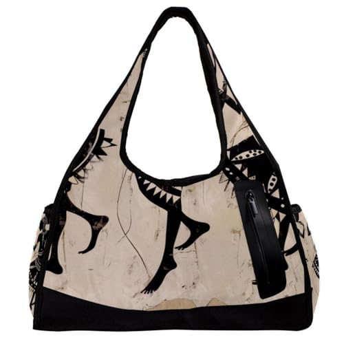 Turnbeutel, Sporttasche, Workout-Tasche, Reisetasche, Seesack für Damen, Elchsterne, Weihnachten, Muster 626, 47x16.5x27cm(18.5x6.5x10.6in) von FNETJXF