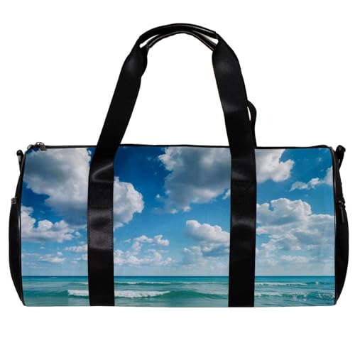 Turnbeutel, Sporttasche, Workout-Tasche, Reisetasche, Seesack für Damen, Ozean, Meer, Strand, Himmel, Muster 5609, 45x23x23cm(17.7x9x9in) von FNETJXF