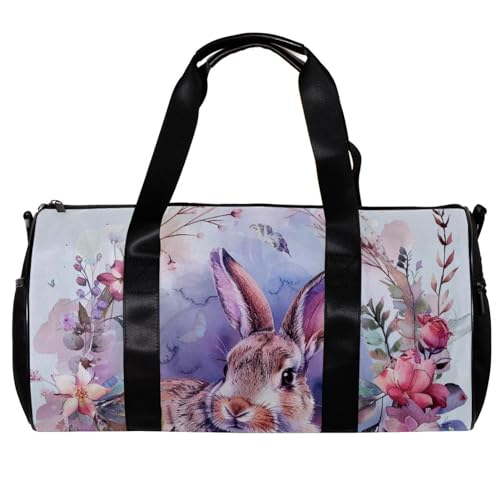 Turnbeutel, Turnbeutel für Herren, Workout-Tasche, Reisetasche, Seesack für Flugzeug, Osterhase Eierfarm, Muster 362, 45x23x23cm(17.7x9x9in) von FNETJXF