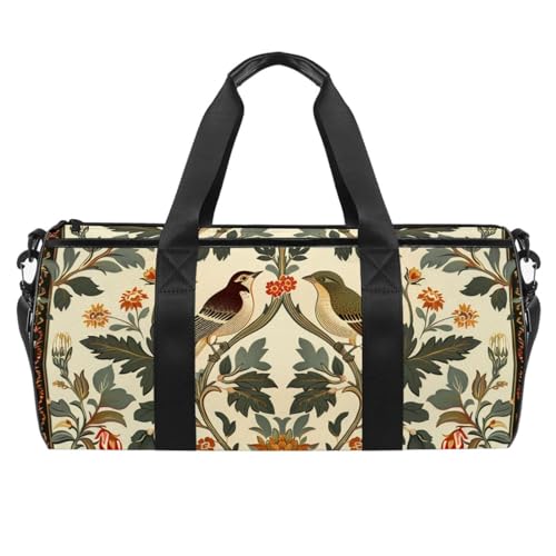 Turnbeutel für Damen, Herren, Sporttasche, Trainingstasche, Yoga, Sport, Handtasche, Blumenmuster, Vintage-Stil, Muster 1083, 45x23x23cm(17.7x9x9in) von FNETJXF