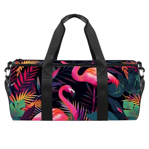 Turnbeutel für Damen, Herren, Turnbeutel, Turnbeutel, Tragetasche für Reisen, Workout, moderne tropische Pflanzen, Blumen, Palmblätter, Muster 4739, 45x23x23cm(17.7x9x9in) von FNETJXF