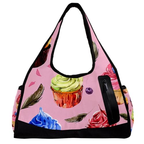 Turnbeutel für Damen, Herren, Turnbeutel für Damen, Fitness, Workout, Tanztasche, schöne Cartoon-Tiere, Alpaka und Kaktus, Muster 3379, 47x16.5x27cm(18.5x6.5x10.6in) von FNETJXF