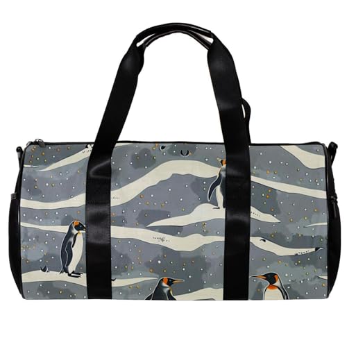 Turnbeutel für Damen, Seesack für Herren, Sporttasche, Wochenendtasche, Übernachtungstasche, Pinguin, Cartoon, Tier, Antarktis, hübsch, Muster 6911, 45x23x23cm(17.7x9x9in) von FNETJXF