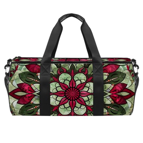 Turnbeutel für Damen und Herren, Duffle Bag für Männer, Workout-Tasche, Reisen, Yoga, Duffel Bag für Training, ethnische Mandala-Blumenkunst, Muster 748, 45x23x23cm(17.7x9x9in) von FNETJXF