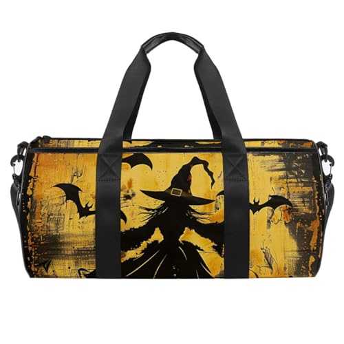 Turnbeutel für Damen und Herren, Seesack, Turnbeutel für Damen, Wochenendtasche, Halloween, Jack-O-Lantern Nachtschläger, Muster 2046, 45x23x23cm(17.7x9x9in) von FNETJXF