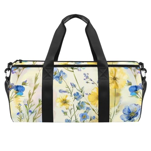 Turnbeutel für Damen und Herren, Sporttasche für Herren, Workout-Tasche, Reisen, Yoga, Seesack für Training, Pastorable Gänseblümchen, Blumen, Frühling, Blume, Retro, Muster 6458, von FNETJXF