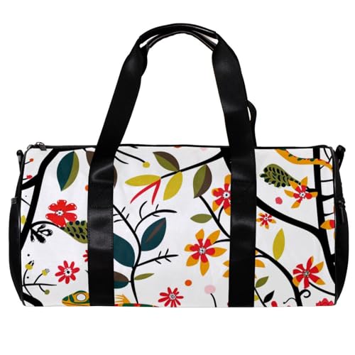 Turnbeutel für Damen und Herren, Turnbeutel für Herren, Workout-Tasche, Reisetasche, Seesack für Damen, Blume Löwenzahn Floral, Muster 1099, 45x23x23cm(17.7x9x9in) von FNETJXF