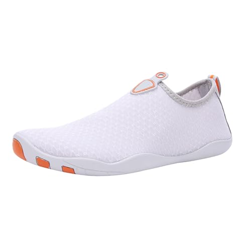 FNKDOR Barfuss Schuhe Herren Strandschuhe Surfschuhe Aquaschuhe Badeschuhe Barfußschuhe Outdoor Günstig Schwimmschuhe Gr.40-46 (Orange, 42) von FNKDOR