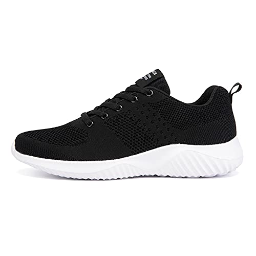 FNKDOR Leicht Laufschuhe Herren Sneaker Atmungsaktiv Stoff Turnschuhe Fitness Sportschuhe Schwarz 43 von FNKDOR