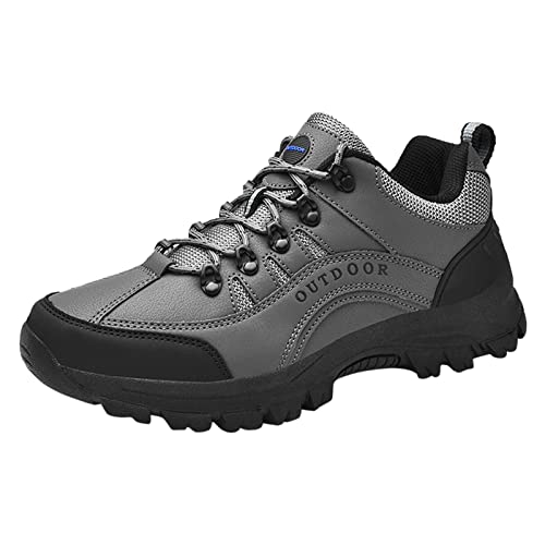 FNKDOR Wanderschuhe Herren Wasserdicht Atmungsaktiv rutschfest Hiking Schuhe Outdoorschuhe Leichte Trekkingschuhe (Grey, 41) von FNKDOR