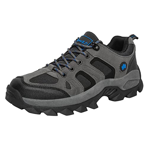 FNKDOR Wanderschuhe Herren Wasserdicht Atmungsaktiv rutschfest Hiking Schuhe Trekkingschuhe Leichte Outdoorschuhe (Grey, 41) von FNKDOR