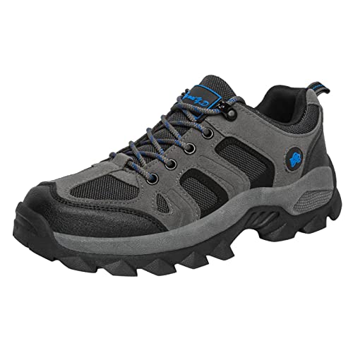 FNKDOR Wanderschuhe Herren Wasserdicht Atmungsaktiv rutschfest Hiking Schuhe Trekkingschuhe Leichte Outdoorschuhe (Grey, 42) von FNKDOR