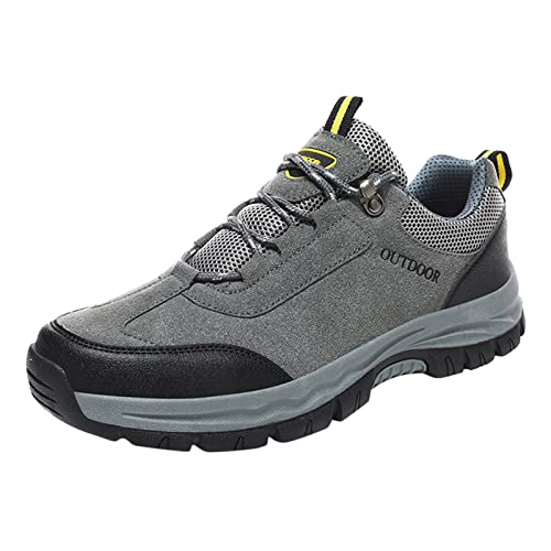 FNKDOR Wanderschuhe Herren Wasserdicht Atmungsaktiv rutschfest Leichte Hiking Schuhe Trekkingschuhe Outdoorschuhe (Grey, 42) von FNKDOR