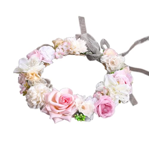 Blumenstirnbänder für Damen, Braut, Blume für Hochzeit, Party, Zubehör, Blumengirlanden, Haarkranz, Blumenstirnbänder von FOLODA