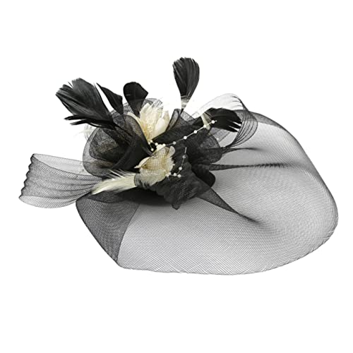 FOMIYES 1 Stk Partyblume Vintage-party Hochzeit Haarspange Derby-cap Für Damen Haarschmuck Elegante Haarspange Kreative Party-kopfbedeckungen Braut Feder Gittergewebe von FOMIYES