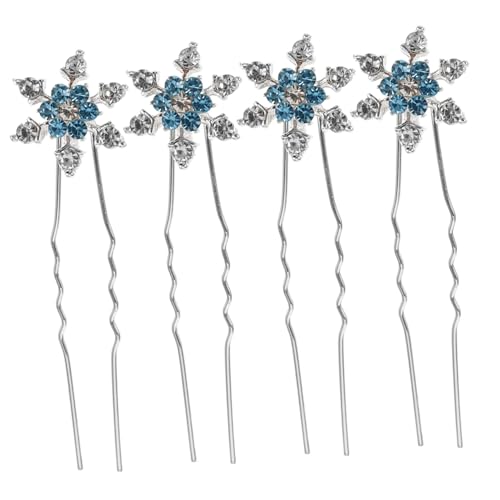 Haarschmuck 12 Stück Braut Kopfschmuck Für Hochzeit Dekorative Haarspangen Für Blaue Tiara Schneeflocke Haarspange Strass Haarspangen Für Schneeflocke Design Haarnadel Braut von FOMIYES