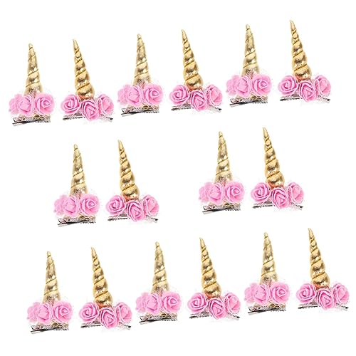 FOMIYES 16 Stk Halloween-haarspangen Kopfbedeckung Einhorn Jubeln Haarschleifen Haarspangen Mit Einhorn-motivschleifen Haarschmuck Aus Einhornhorn Hornclip Baby Schal Stoff von FOMIYES