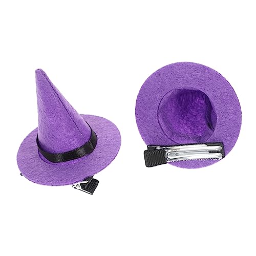 FOMIYES 2st Halloween-haar-accessoires Frauen Hexenhut Halloween-hexenmütze Halloween-cosplay-hut Hexen-cosplay-hut Hexenhut Haarspangen Violett Fräulein Vliesstoff Die Mini von FOMIYES