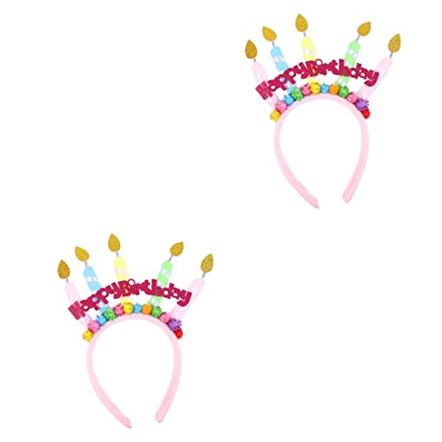 FOMIYES 2st Geburtstag Stirnband Tiara-stirnband Geburtstag Haarschmuck Geburtstag Kopfschmuck Gefälligkeiten Für Geburtstagsfeiern Kuchen Kerze Stirnband Kind Krone Stoff Mädchen von FOMIYES