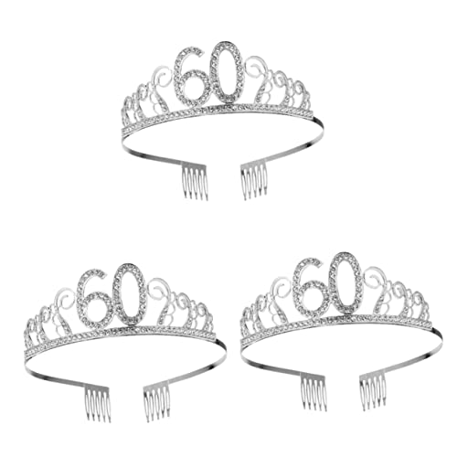 FOMIYES 3st Geburtstag Digitale Krone Diadem Mit Diamanten Dekoration Zum 60. Geburtstag Kopfschmuck Aus Strass Geburtstagsstirnbänder Strass Geburtstag Tiara Geburtstagskrone Ältere Haar von FOMIYES