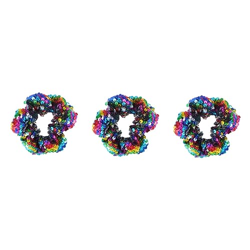 FOMIYES 3 Stück Scrunchie Spirale Dreadlock Und Stoffseile Metallhalter Gummi Schillernde Bunte Accessoires Armband Haare Herren Glitzernde Dicke Dekoration Pailletten Exquisites Geschenk von FOMIYES