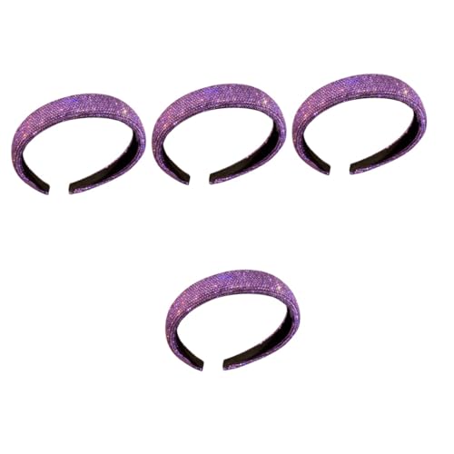 FOMIYES 4 Stück Lila Strass Stirnband Dekorativer Kopfschmuck Mädchen Kleider Party-haarschmuck Kinder Dekor Mädchenkostüme Vintage-dekor Französisch Kleidung Strasssteine Fräulein Violett von FOMIYES