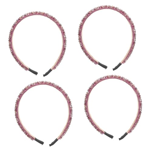 FOMIYES 4 Stück barockes Strasshaar Strass Stirnband Damen Kristallkrone Haarbänder Tiara Glitzerstirnband für Damenhaar frauen kopfschmuck Mädchen Kopfbedeckung Perlen Haarschmuck Braut von FOMIYES