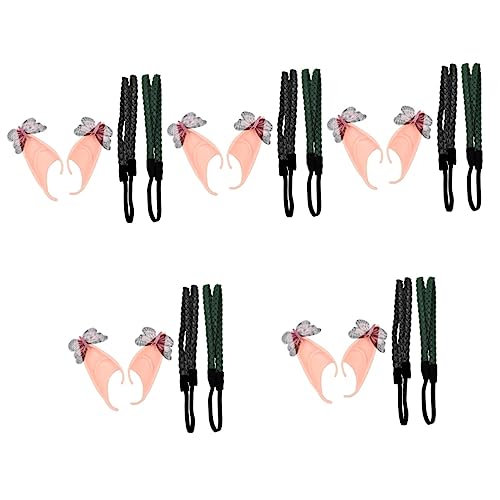 FOMIYES 5 Sätze Elf Ohren Stirnband Weiche Feenohren Elfenohren Für Kinder Halloween-elfenohren Geflochtenes Haarband Weihnachtselfen Ohren Vampire Kostüm Fräulein Emulsion Kleid Bilden von FOMIYES