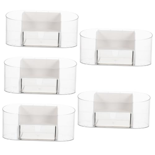 FOMIYES 5St Aufbewahrungskiste aufbewahrungsdose storage boxes klarer Kosmetikhalter Stifthalter Make-up Pinsel Lagerregale Home-Desktop-Organizer Make-up-Pinselhalter Multifunktion Weiß von FOMIYES