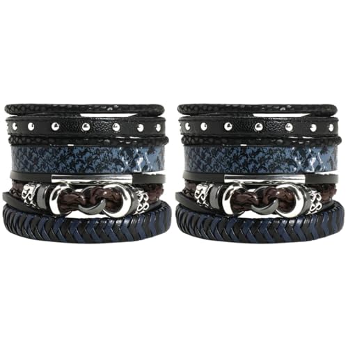 FOMIYES 8 Stk Armband Lederarmbänder Für Herren Damenarmbänder Herrenarmbänder Geflochtene Armbänder Für Männer Armreifen Für Damen Haargummi Suite Kunstleder Weben Männer Und Frauen von FOMIYES