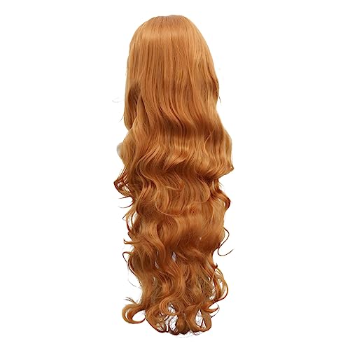 FOMIYES 80 Perücke Für Frauen Haar Cosplay Perücke Gelbe Haarperücke Perücken Mit Pony Haarbürste Wildschweinborsten Wellige Perücken Für Cosplay Haarperücken Haarmaske Lockig Fräulein von FOMIYES