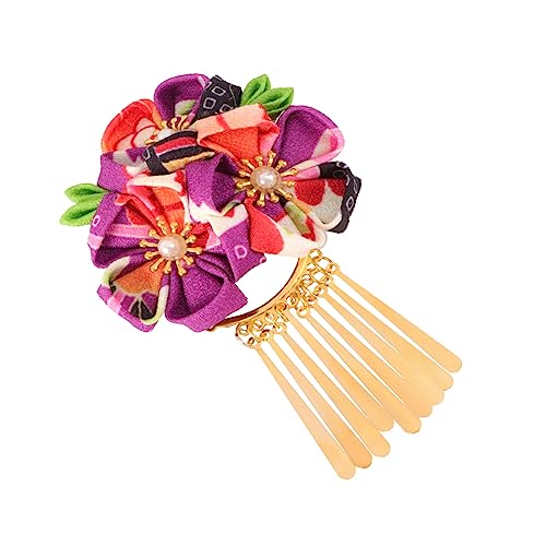 FOMIYES Japanische Kimono-haarspangen Kimono-kirschhaarnadel Kimono-zubehör Japanische Haardekoration Haarschmuck Kimono Clip Haar Japanischer Bobby Stäbchen Blumen Mädchen Elegant Violett von FOMIYES