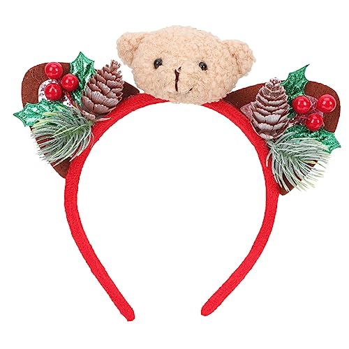 FOMIYES Bär Stirnband Dekor Tier Dekor Tiara Für Mädchen Rentier Weihnachten Haarspangen Weihnachtsparty Cosplay Weihnachten Mädchen Stirnband Cartoon Stirnband Cosplay Bär Kopfbedeckung von FOMIYES