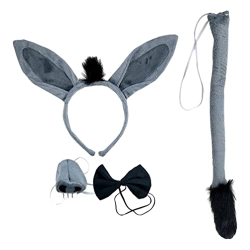 FOMIYES 1 Satz Esel Stirnband Cartoon-esel-stirnband Cartoon-haarband Cosplay- Esel Esel Nase Kostüm Für Erwachsene Halloween-stirnband Tier Ohr Schal Fräulein Stoff von FOMIYES