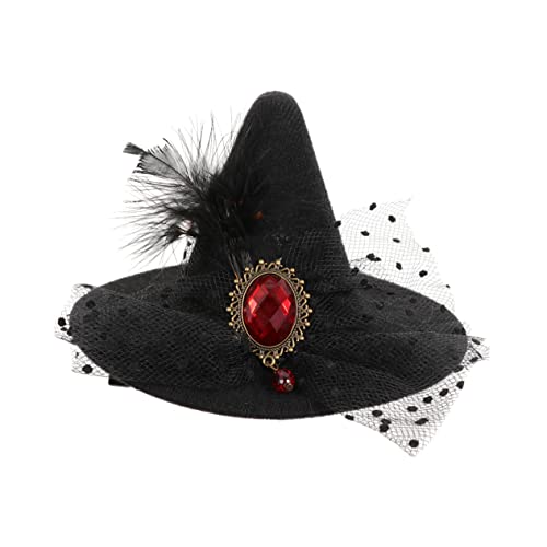 FOMIYES Halloween-haar-accessoires Halloween-kopfbedeckung Für Kinder Spinnennetz-hexenhut Hut Haarnadel Maskerade-ball-hut Gothic-haarspangen Die Gittergewebe Abschlussball von FOMIYES