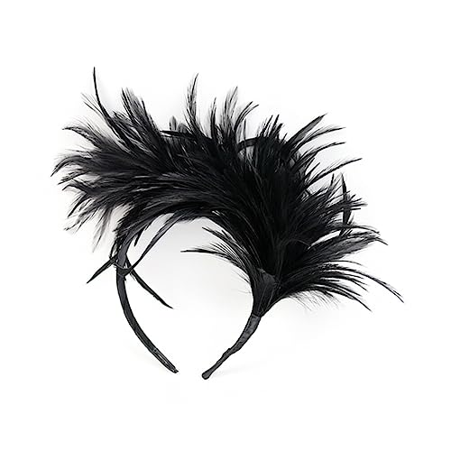 FOMIYES Fascinator-stirnband Aus Den 1920er Jahren Federkopfbedeckungen Aus Den 1920er Jahren 50er-jahre-fascinator-hüte Flapper-haarband Kostüm-fascinator Gatsby Derby Damen Halloween von FOMIYES