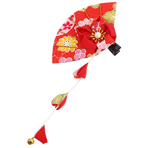 FOMIYES Kinder Haarnadeln Neujahr Weihnachtsspange Kimono-haarspange Fächerförmige Stoffspange Blüten Haarnadel Japanische Blumenhaarnadel Chinesisches Holz Frau Stirnband Japanischer Stil von FOMIYES