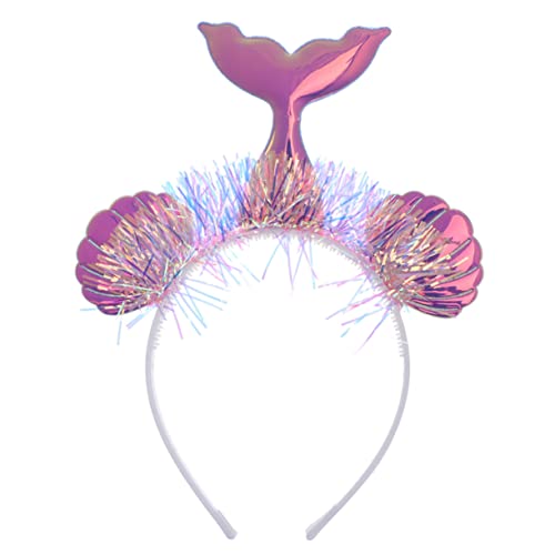 FOMIYES Haarreifen Für Mädchen Zubehör Für Meerjungfrauenprinzessinnen Meerjungfrau-party-haarband Strand Kopfschmuck Strandmuschel-stirnband Kind Violett Meerjungfrau-prinzessin von FOMIYES