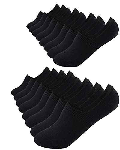 FOOTNOTE 8 Paar Unsichtbare Sneaker Socken Footies Füßlinge Invisible Socks mit Silikon Schwarz 39-42 von FOOTNOTE