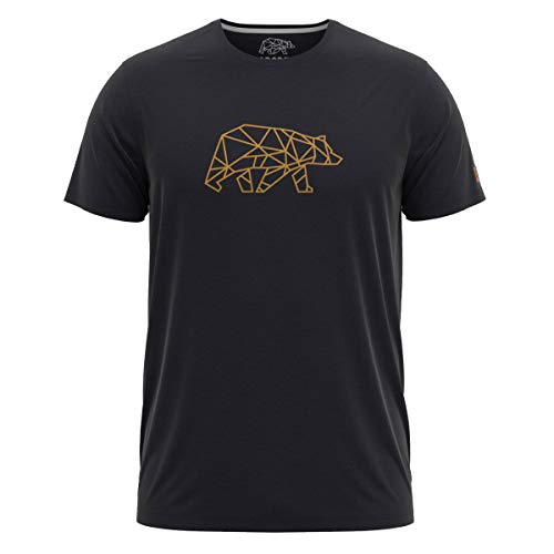 FORSBERG Finnson T-Shirt mit stylischem Bär Brustlogo Rundhals für Herren in Vier verschiedenen Farbkombinationen, Farbe:schwarz/Bronze, Größe:L von FORSBERG