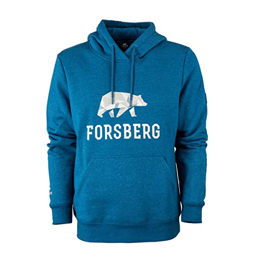 FORSBERG Herren Hoodie mit Bärenlogo | Stylischer Kult-Hoodie mit Polygonbär | Hoher 60% Baumwolle / 40% Polyester, Farbe:Petrol, Größe:XS von FORSBERG